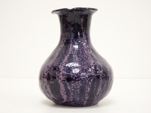 作家物　紫釉花瓶